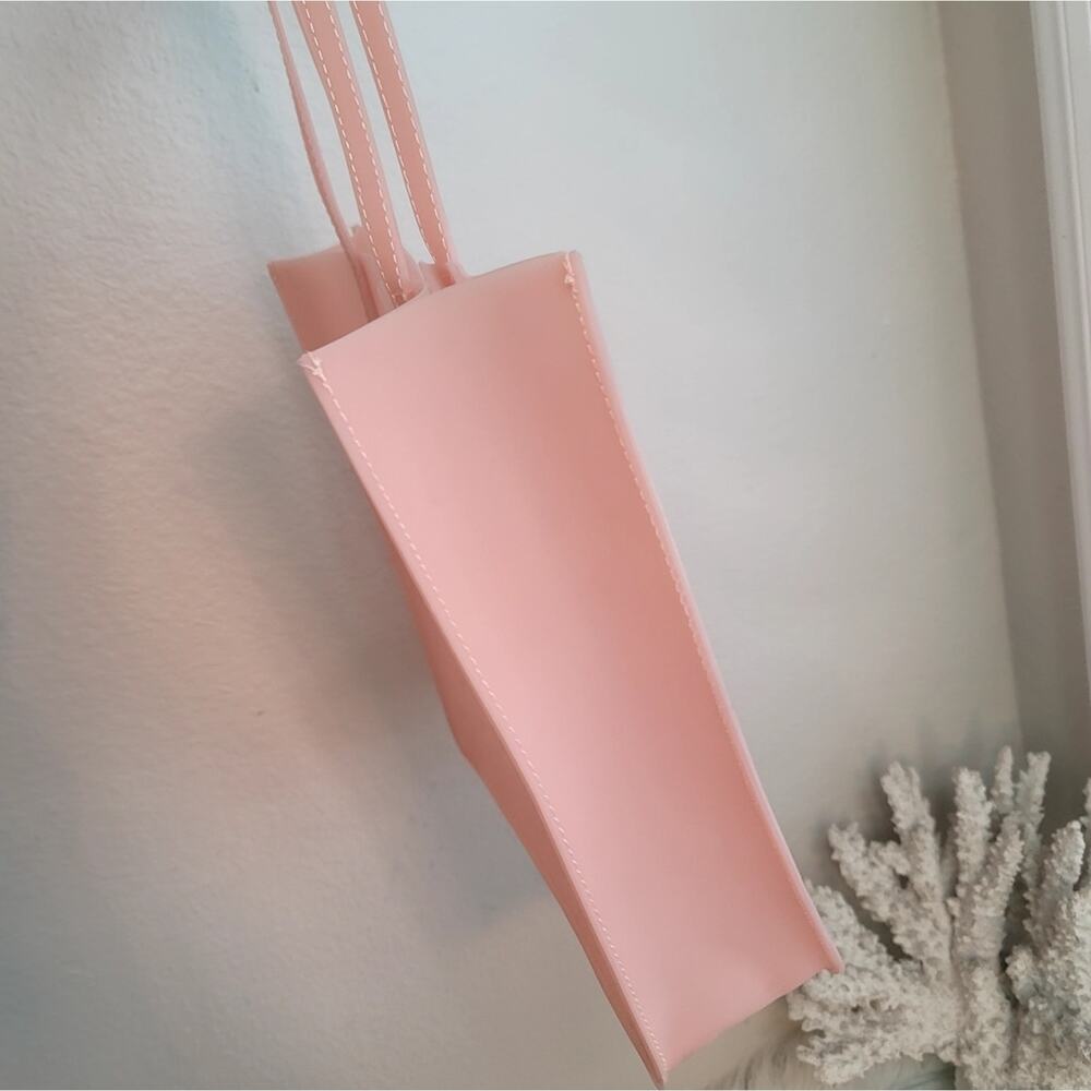 EDDIE BORGO Neiman Marcus Pink Geometric Laser Cut Jelly Tote Bag Open Top Y2K - Picture 15 of 16